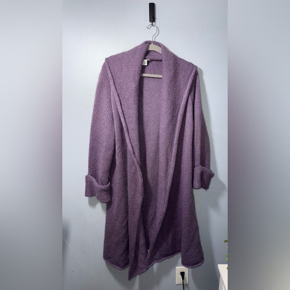 Soft Surroundings Telluride Wool Mohair Topper Open Cardigan Large EUC purple - Picture 3 of 9